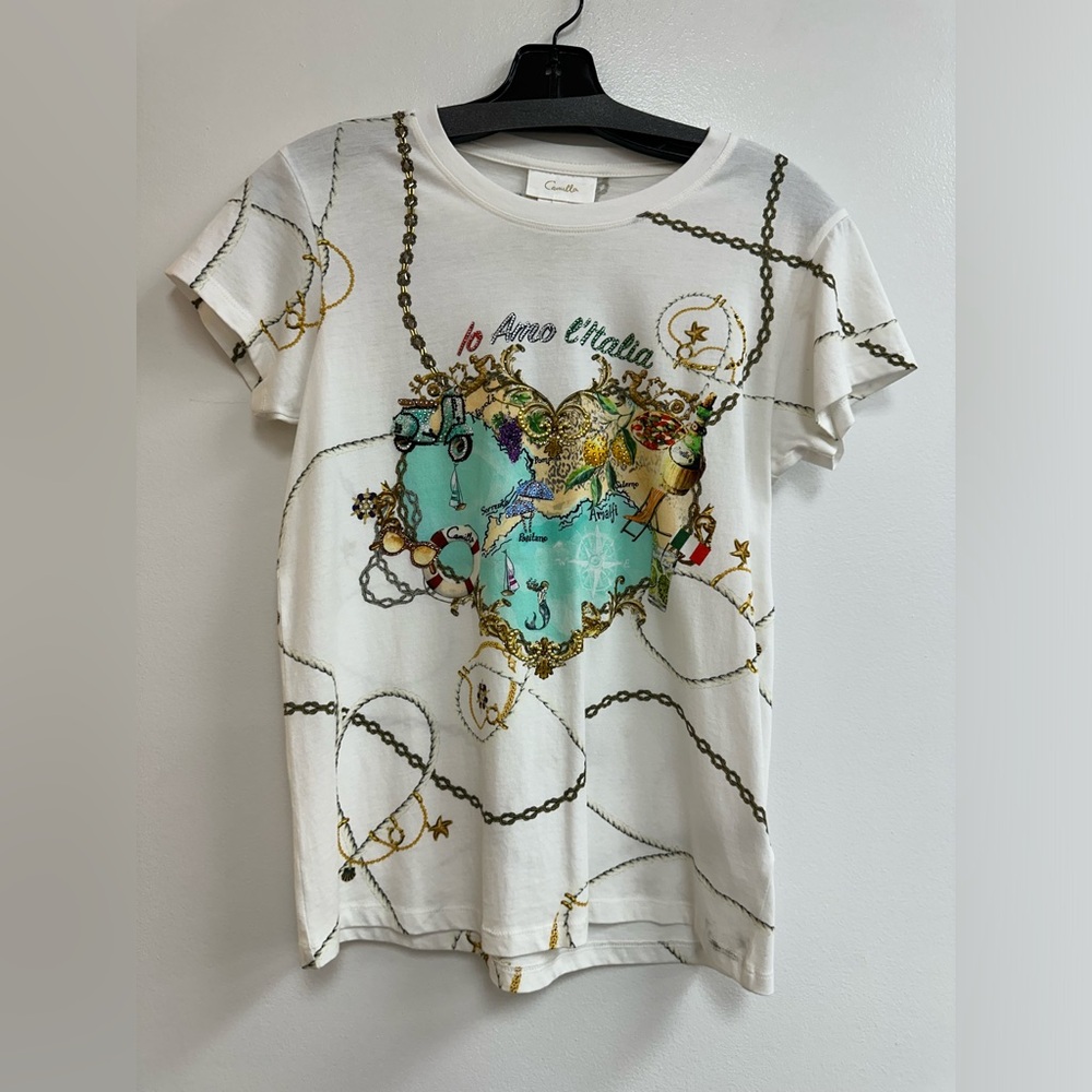 Camilla Organic Cotton Slim Fit Tee in Amalfi Lullaby - Picture 3 of 6